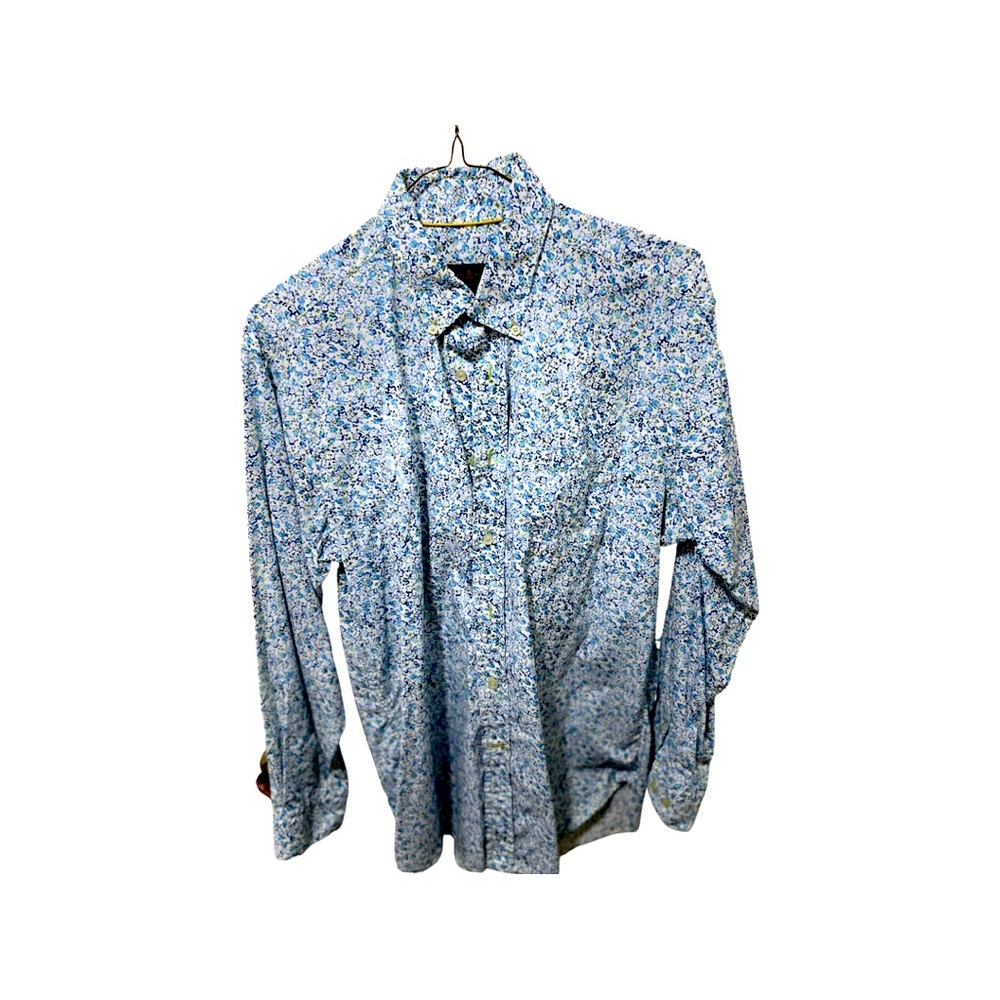 Robert Talbott Large Blue Floral Button Down Shirt